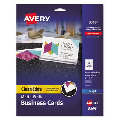 View larger image of Print-to-the-Edge True Print Business Cards, Inkjet, 2x3 1/2, Wht, 160/Pk