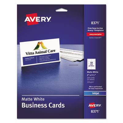 View larger image of Printable Microperforated Business Cards w/Sure Feed Technology, Inkjet, 2 x 3.5, White,  250 Cards, 10/Sheet, 25 Sheets/Pack