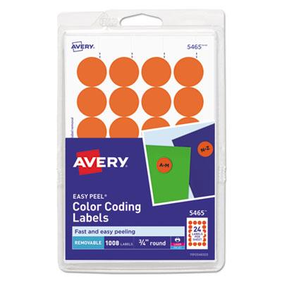 View larger image of Printable Self-Adhesive Removable Color-Coding Labels, 0.75" dia, Orange, 24/Sheet, 42 Sheets/Pack, (5465)