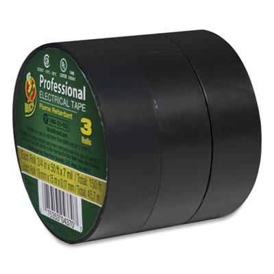 View larger image of Pro Electrical Tape, 1" Core, 0.75" x 50 ft, Black, 3/Pack
