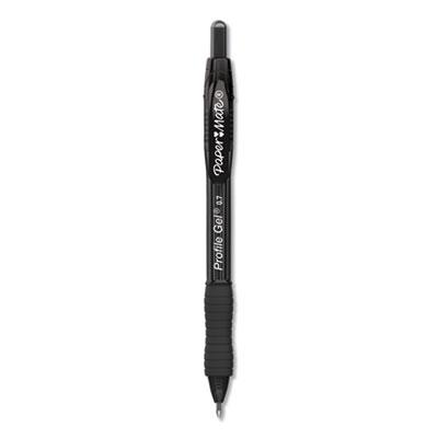 View larger image of Profile Retractable Gel Pen, Medium 0.7 mm, Black Ink, Translucent Black Barrel, Dozen
