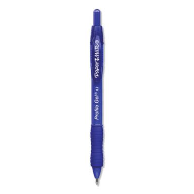 View larger image of Profile Retractable Gel Pen, Medium 0.7 mm, Blue Ink, Translucent Blue Barrel, Dozen