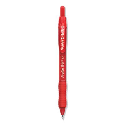View larger image of Profile Retractable Gel Pen, Medium 0.7 mm, Red Ink, Translucent Red Barrel, Dozen