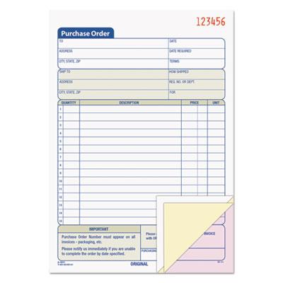 View larger image of Purchase Order Book, 15 Lines, Three-Part Carbonless, 5.56 x 8.44, 50 Forms Total