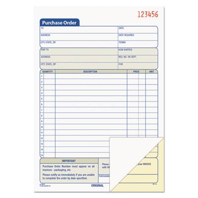 View larger image of Purchase Order Book, 12 Lines, Two-Part Carbonless, 5.56 x 8.44, 50 Forms Total