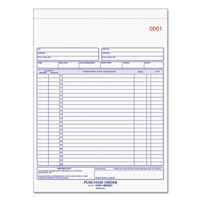 View larger image of Purchase Order Book, 17 Lines, Three-Part Carbonless, 8.5 x 11, 50 Forms Total