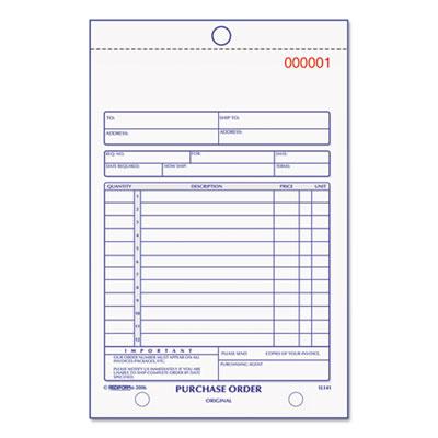 View larger image of Purchase Order Book, 12 Lines, Three-Part Carbonless, 5.5 x 7.88, 50 Forms Total