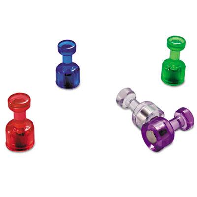 View larger image of Push Pin Magnets, Assorted Translucent, 0.75" Diameter x 0.38"h, 10/Pack