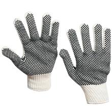 PVC Black Dot Knit Gloves - Medium