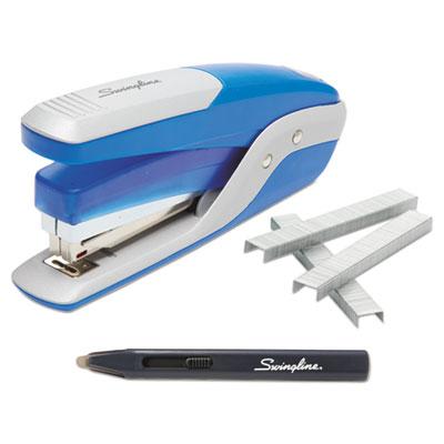 View larger image of Quick Touch Stapler Value Pack, 28-Sheet Capacity, Blue/Silver