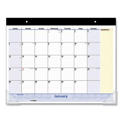 View larger image of QuickNotes Desk Pad, 22 x 17, White/Blue/Yellow Sheets, Black Binding, Clear Corners, 13-Month (Jan to Jan): 2023 to 2024