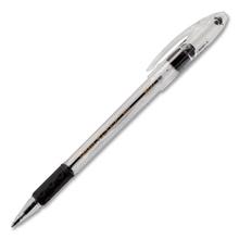 R.S.V.P. Stick Ballpoint Pen, Medium 1mm, Black Ink, Translucent Barrel, Dozen