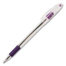 R.S.V.P. Stick Ballpoint Pen, Medium 1mm, Violet Ink, Clear/Violet Barrel, Dozen