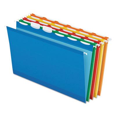 View larger image of Ready-Tab Colored Reinforced Hanging Folders, Legal Size, 1/6-Cut Tabs, Assorted Colors, 25/Box