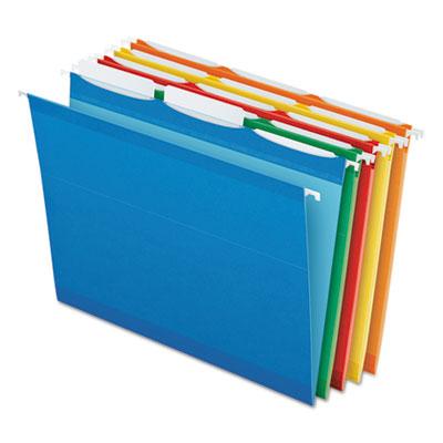 View larger image of Ready-Tab Colored Reinforced Hanging Folders, Letter Size, 1/3-Cut Tabs, Assorted Colors, 25/Box