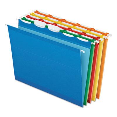 View larger image of Ready-Tab Colored Reinforced Hanging Folders, Letter Size, 1/5-Cut Tabs, Assorted Colors, 25/Box