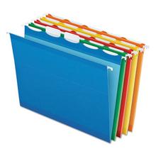 Ready-Tab Colored Reinforced Hanging Folders, Letter Size, 1/5-Cut Tabs, Assorted Colors, 25/Box