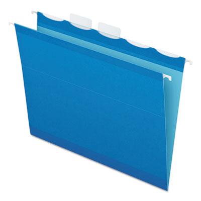 View larger image of Ready-Tab Colored Reinforced Hanging Folders, Letter Size, 1/5-Cut Tabs, Blue, 25/Box
