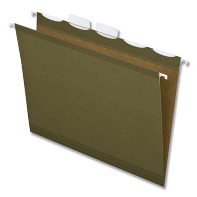 View larger image of Ready-Tab Reinforced Hanging File Folders, Letter Size, 1/5-Cut Tabs, Standard Green, 25/Box