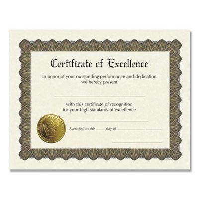 View larger image of Ready-To-Use Certificates, Excellence, 11 X 8.5, Ivory/brown/gold Colors With Brown Border, 6/pack