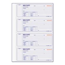 Receipt Book, Two-Part Carbonless, 7 x 2.75, 4 Forms/Sheet, 400 Forms Total