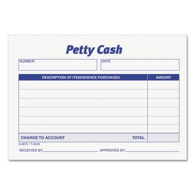 View larger image of Petty Cash Slips, One-Part (No Copies), 5 x 3.5, 50 Forms/Pad, 12 Pads/Pack