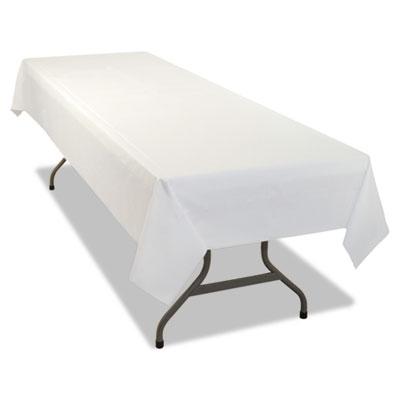 View larger image of Rectangular Table Cover, Heavyweight Plastic, 54 x 108, White, 24 Each/Carton