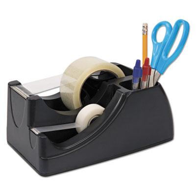 View larger image of Recycled 2-In-1 Heavy Duty Tape Dispenser, 1" And 3" Cores, Plastic, Black