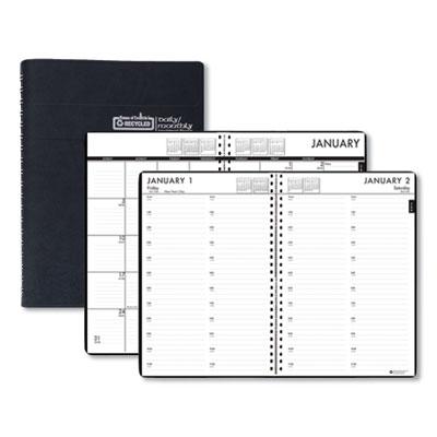 View larger image of 24/7 Recycled Daily Appointment Book/Monthly Planner, 10 x 7, Black Cover, 12-Month (Jan to Dec): 2024
