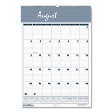 Bar Harbor Recycled Wirebound Monthly Wall Calendar, 12 X 17, White/blue/gray Sheets, 12-Month (aug-July): 2021-2022