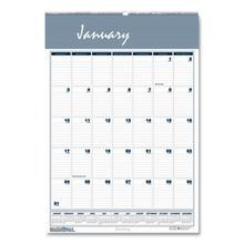 Bar Harbor Recycled Wirebound Monthly Wall Calendar, 12 x 17, White/Blue/Gray Sheets, 12-Month (Jan-Dec): 2024