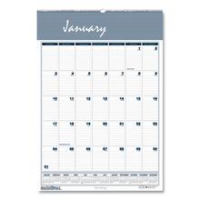 Bar Harbor Recycled Wirebound Monthly Wall Calendar, 8.5 x 11, White/Blue/Gray Sheets, 12-Month (Jan-Dec): 2024