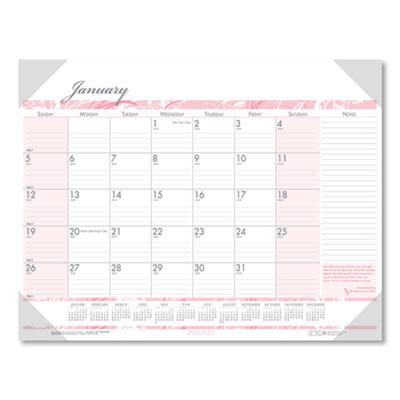 View larger image of Recycled Monthly Desk Pad Calendar, Breast Cancer Awareness Artwork, 18.5 x 13, Black Binding/Corners,12-Month(Jan-Dec): 2024