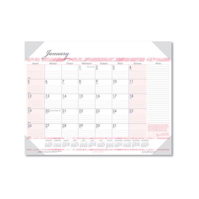 View larger image of Recycled Monthly Desk Pad Calendar, Breast Cancer Awareness Artwork, 22 x 17, Black Binding/Corners,12-Month (Jan-Dec): 2024