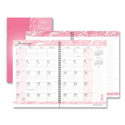 View larger image of Breast Cancer Awareness Recycled Ruled Monthly Planner/Journal, 10 x 7, Pink Cover, 12-Month (Jan to Dec): 2024