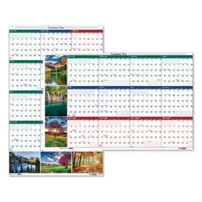 View larger image of Earthscapes Recycled Reversible/Erasable Yearly Wall Calendar, Nature Photos, 18 x 24, White Sheets, 12-Month (Jan-Dec): 2024