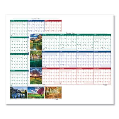 View larger image of Earthscapes Recycled Reversible/Erasable Yearly Wall Calendar, Nature Photos, 32 x 48, White Sheets, 12-Month (Jan-Dec): 2024