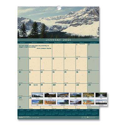 View larger image of Earthscapes Recycled Monthly Wall Calendar, Color Landscape Photography, 12 x 16.5, White Sheets, 12-Month (Jan-Dec): 2024