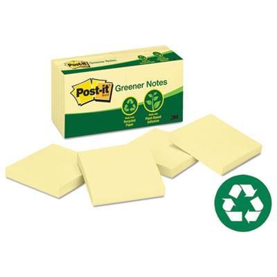 View larger image of Recycled Note Pads, 3 x 3, Canary Yellow, 100-Sheet, 12/Pack