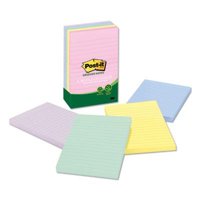 View larger image of Recycled Note Pads, Lined, 4 x 6, Assorted Helsinki Colors, 100-Sheet, 5/Pack