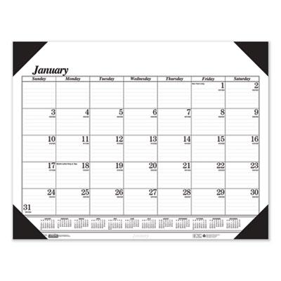 View larger image of Recycled One-Color Refillable Monthly Desk Pad Calendar, 22 x 17, White Sheets, Black Binding/Corners,12-Month(Jan-Dec): 2024