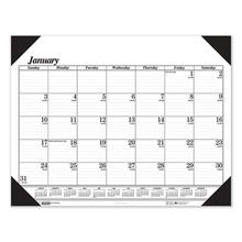 Recycled One-Color Refillable Monthly Desk Pad Calendar, 22 x 17, White Sheets, Black Binding/Corners,12-Month(Jan-Dec): 2024