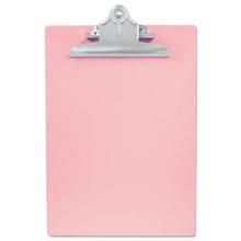 Recycled Plastic Clipboard with Ruler Edge, 1" Clip Capacity, Holds 8.5 x 11 Sheets, Pink