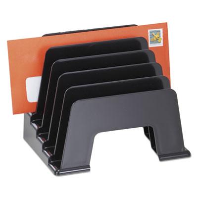 View larger image of Recycled Plastic Incline Sorter, 5 Sections, DL to A5 Size Files, 8" x 5.5" x 6", Black