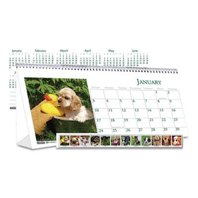 View larger image of Earthscapes Recycled Desk Tent Monthly Calendar, Puppies Photography, 8.5 x 4.5, White Sheets, 12-Month (Jan to Dec): 2024