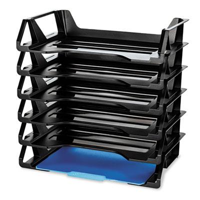 View larger image of Recycled Side Load Desk Tray, 6 Sections, Letter Size Files, 15.13" x 8.88" x 15", Black, 6/Pack
