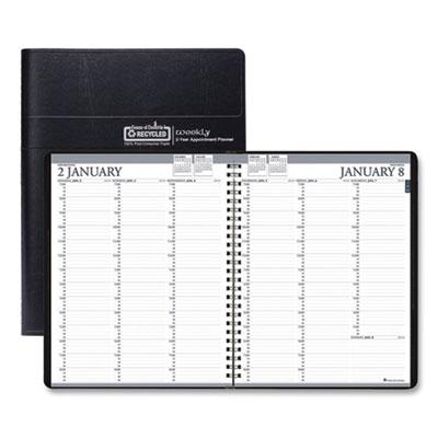 View larger image of Recycled Professional Weekly Planner, 15-Minute Appts, 11 x 8.5, Black Wirebound Soft Cover, 24-Month (Jan-Dec): 2024-2025