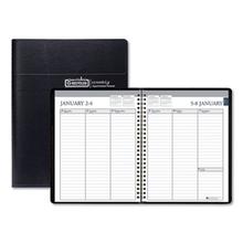 Recycled Weekly Appointment Book Ruled without Appointment Times, 8.75 x 6.88, Black Cover, 12-Month (Jan to Dec): 2024