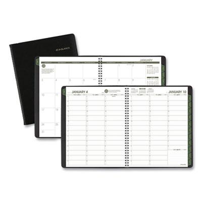 View larger image of Recycled Weekly Vertical-Column Format Appointment Book, 11 x 8.25, Black Cover, 12-Month (Jan to Dec): 2023