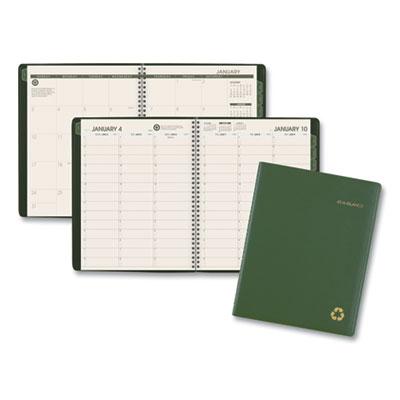 View larger image of Recycled Weekly Vertical-Column Format Appointment Book, 11 x 8.25, Green Cover, 12-Month (Jan to Dec): 2024